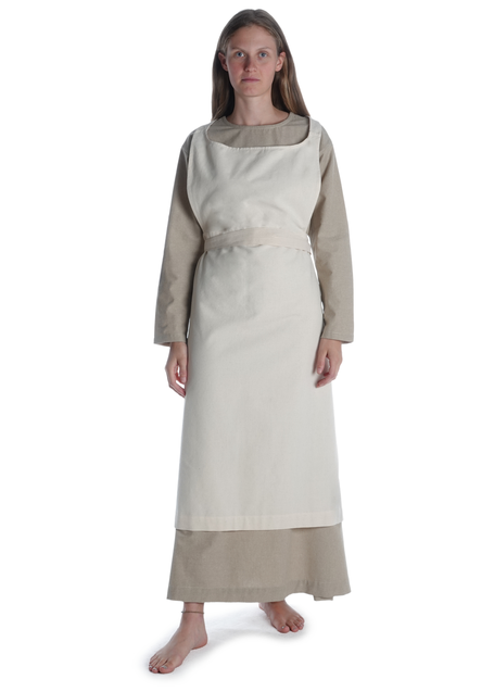 Mittelalter Schürze Schoysiane in Beige Frontansicht