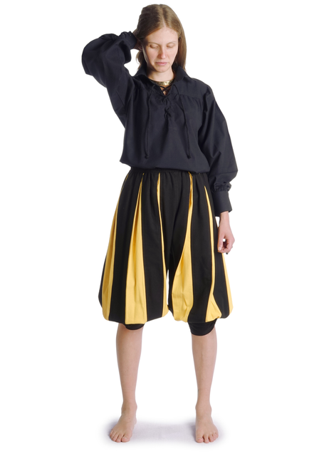 Mittelalter Bluse Hildburg in Schwarz Frontansicht 2