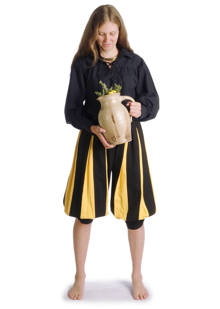 Mittelalter Bluse Hildburg in Schwarz Frontansicht 4