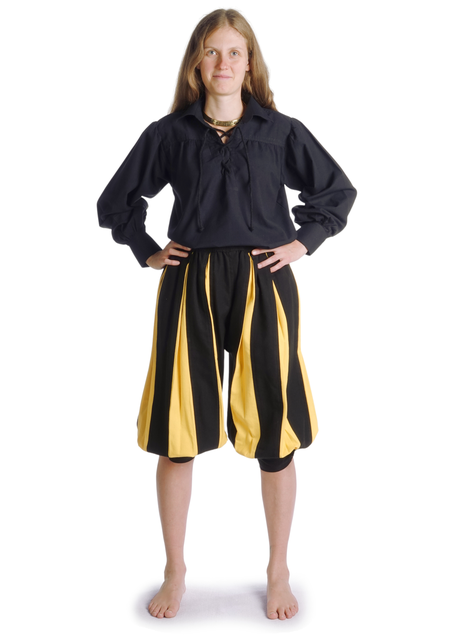 Mittelalter Bluse Hildburg in Schwarz Frontansicht 5