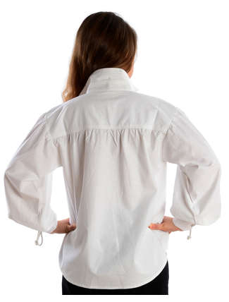 Mittelalter Bluse Hildburg in Weiß Rückansicht