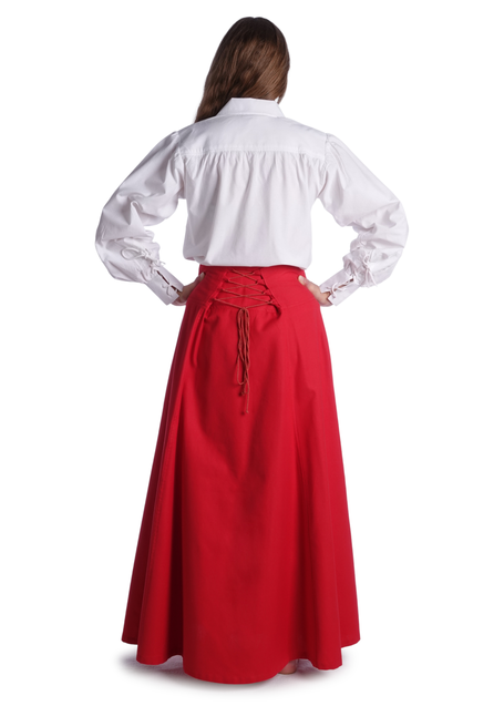 Mittelalter Bluse Hildburg in Weiß Rückansicht