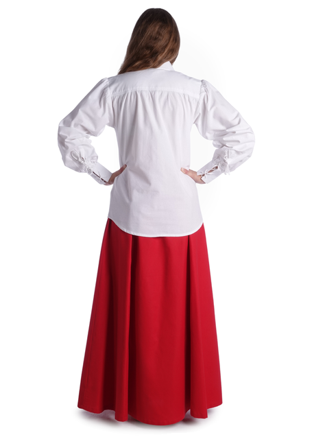 Mittelalter Bluse Hildburg in Weiß Rückansicht 2