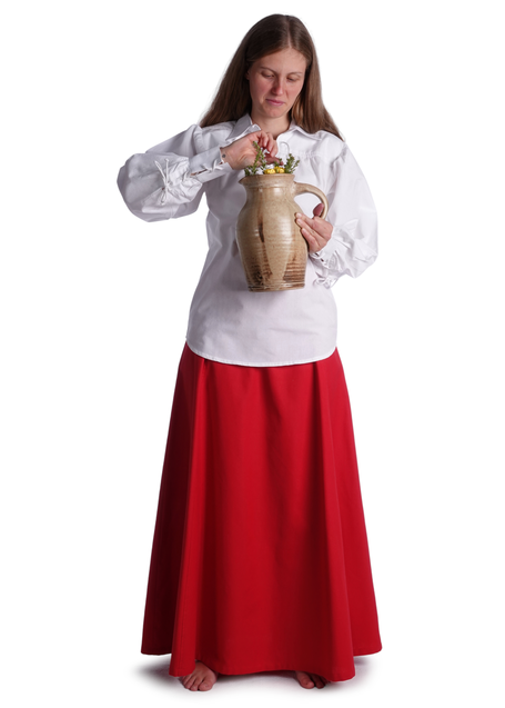 Mittelalter Bluse Hildburg in Weiß Frontansicht 5