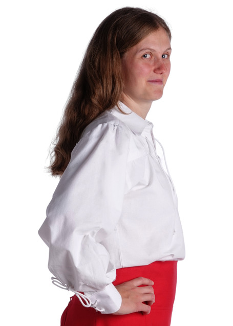 Mittelalter Bluse Hildburg in Weiß Seitenansicht