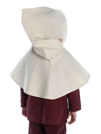 Mittelalter Kinderkapuze Liadarz in Beige Rückansicht