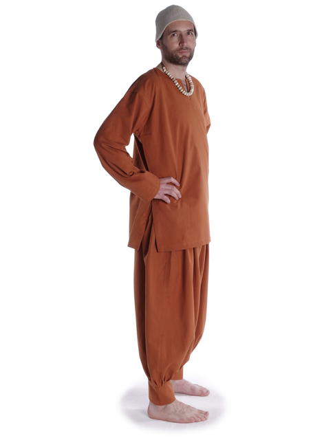 Wikinger Untertunika Heimdall in Orange Seitenansicht