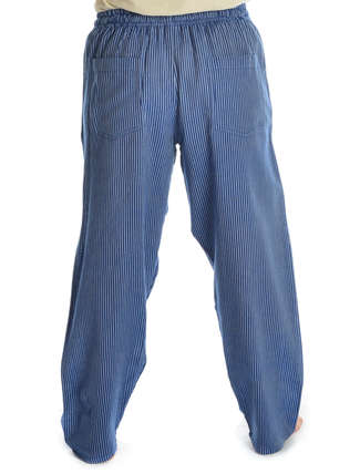 Mittelalter Hose Melot in Blau-Weiß gestreift Rückansicht