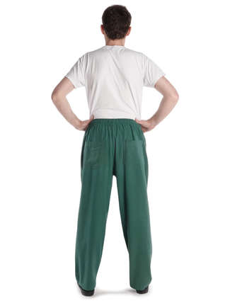 Mittelalter Hose Gurmun in Grün Rückansicht