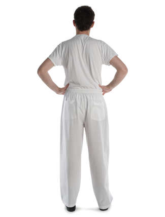 Mittelalter Hose Gurmun in Weiß Rückansicht