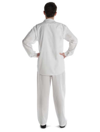 Mittelalter Hose Gurmun in Weiß Rückansicht 2