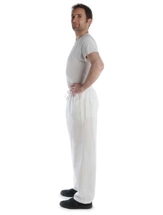 Mittelalter Hose Gurmun in Weiß Seitenansicht