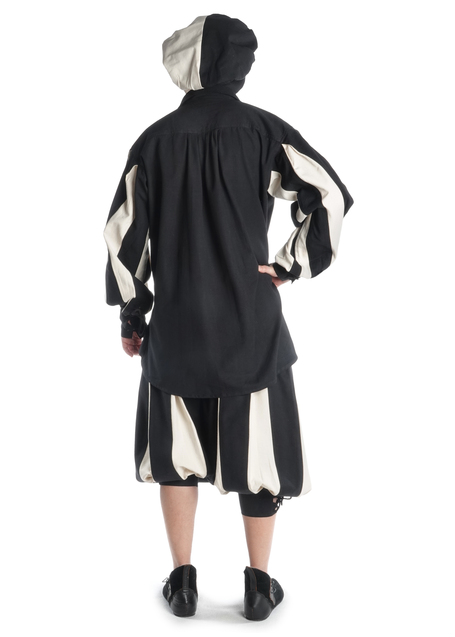 Landsknecht Hose Morold in Schwarz-Beige Rückansicht
