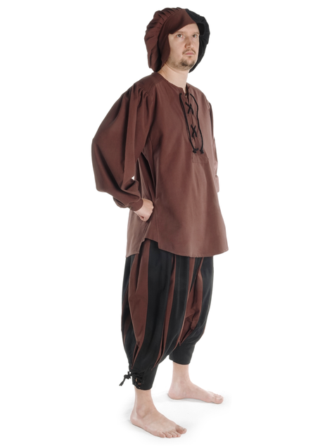 Landsknecht Hose Morold in Schwarz-Braun Seitenansicht 2