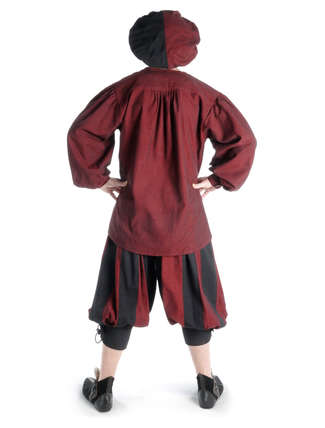 Landsknecht Hose Morold in Schwarz-Rot Rückansicht 2