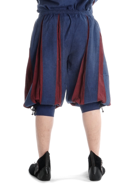 Landsknecht Hose Morold in Blau-Rot Rückansicht