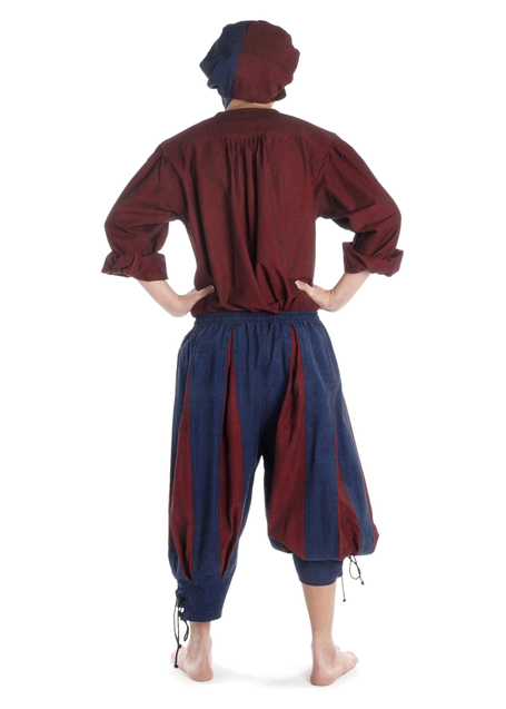 Landsknecht Hose Morold in Blau-Rot Rückansicht 2