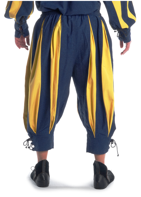Landsknecht Hose Morold in Blau-Gelb Rückansicht 2