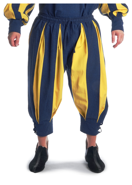 Landsknecht Hose Morold in Blau-Gelb Frontansicht 2