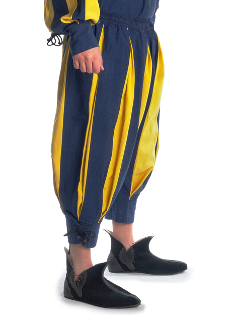 Landsknecht Hose Morold in Blau-Gelb Seitenansicht 2