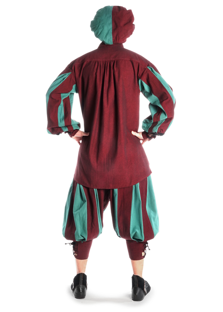 Landsknecht Hose Morold in Rot-Grün Rückansicht