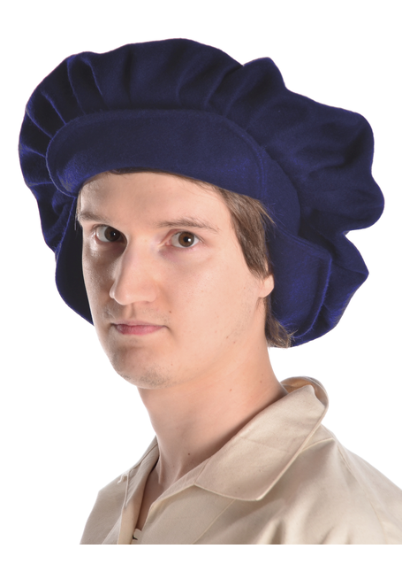 Mittelalter Barett Sintram in Blau Seitenansicht