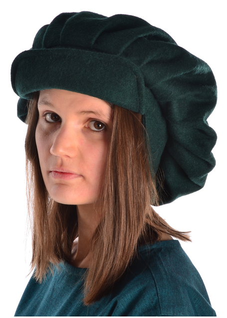 Mittelalter Barett Verena in Grün Seitenansicht