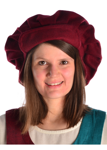 Mittelalter Barett Verena in Rot Frontansicht
