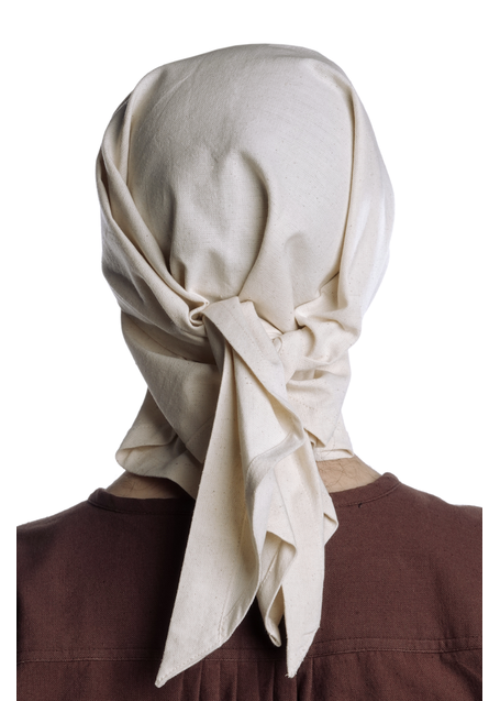 Mittelalter Kopftuch Fidegart in Beige Rückansicht