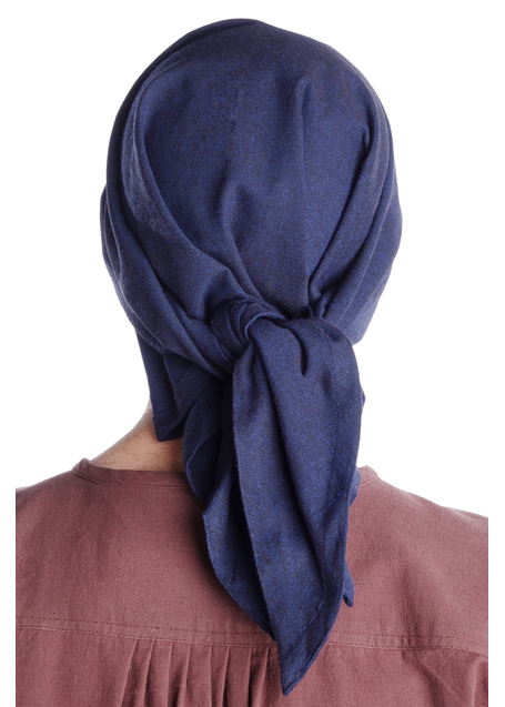 Mittelalter Kopftuch Fidegart in Blau Rückansicht 3