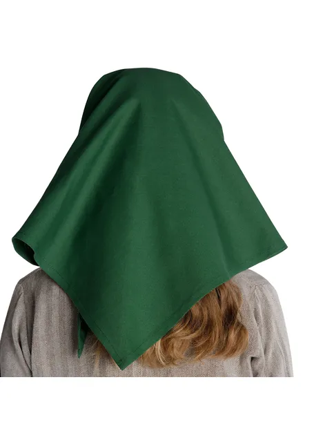 Mittelalter Kopftuch Laudamie in Grün Rückansicht