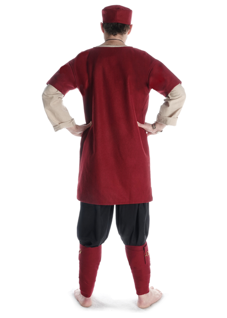 Mittelalter Wadenwickel Balder Set mit Fibeln in Rot Rückansicht
