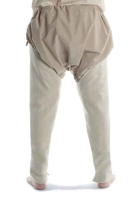 Mittelalter Beinlinge Wigalois in Beige Rückansicht
