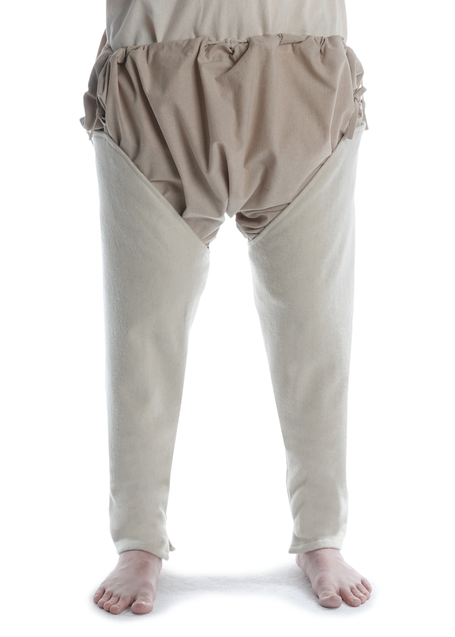 Mittelalter Beinlinge Wigalois in Beige Frontansicht