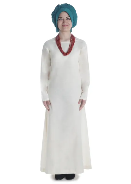 Mittelalter Cotte Meliur in Beige Frontansicht