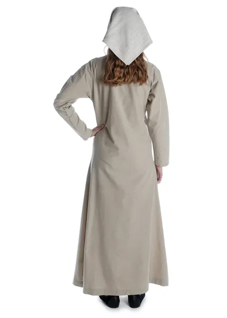 Mittelalter Cotte Meliur in Hanffarben Rückansicht