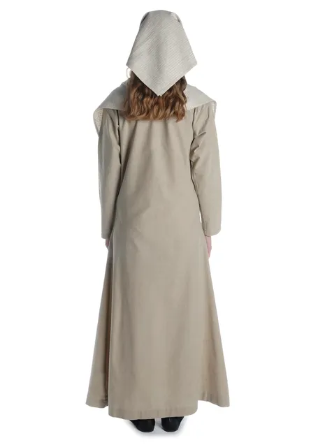 Mittelalter Cotte Meliur in Hanffarben Rückansicht 2