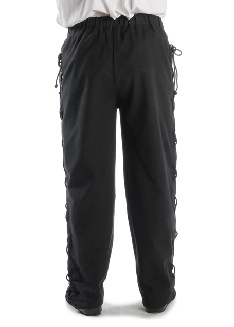 Mittelalter Hose Ansgir in Schwarz Rückansicht 2