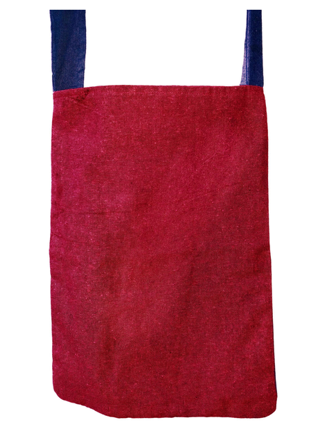 Mittelalter Tasche Iring aus Baumwolle in Blau-Rot Detailansicht 2