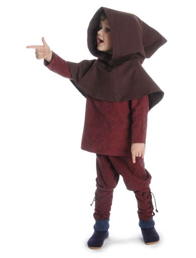 Mittelalter Kinder Hose Sigestab in Rot Frontansicht 4