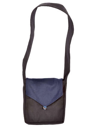 Mittelalter Tasche Dwain in Schwarz-Blau Frontansicht 2