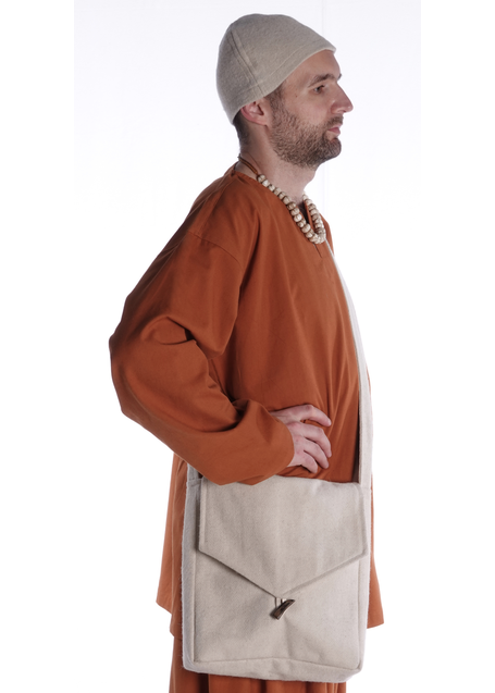Mittelalter Tasche Larie in Beige Frontansicht 2