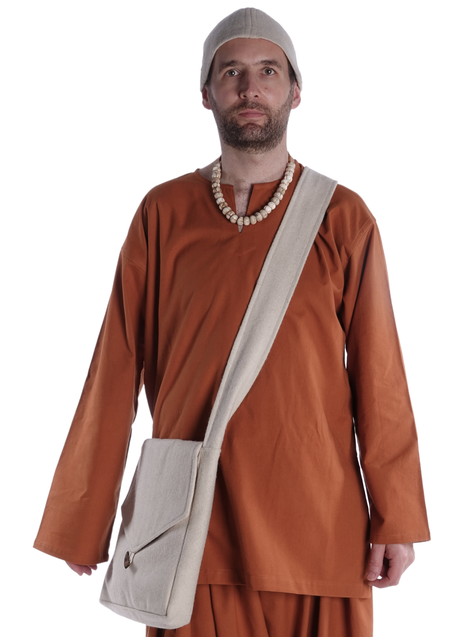 Mittelalter Tasche Larie in Beige Frontansicht 6