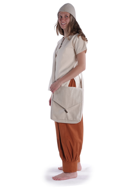 Mittelalter Tasche Larie in Beige Frontansicht 7