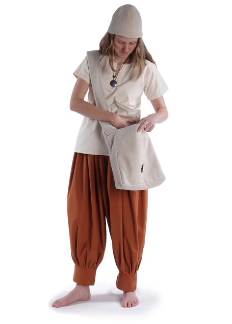 Mittelalter Tasche Larie in Beige Frontansicht 8