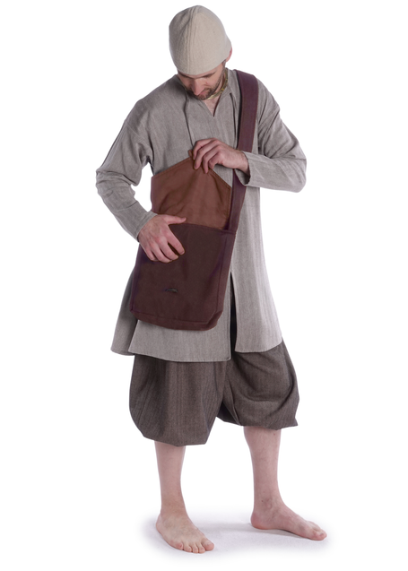 Mittelalter Tasche Larie in Braun Frontansicht 3