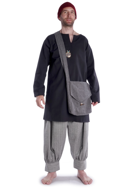 Mittelalter Tasche Larie in Grau Frontansicht 4