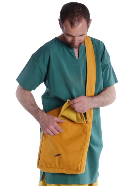 Mittelalter Tasche Larie in Gelb Frontansicht 4