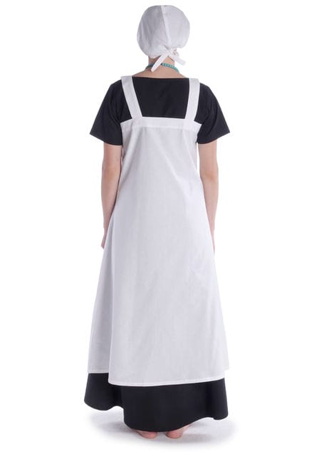Mittelalter Unterkleid Saelde in Weiß Rückansicht