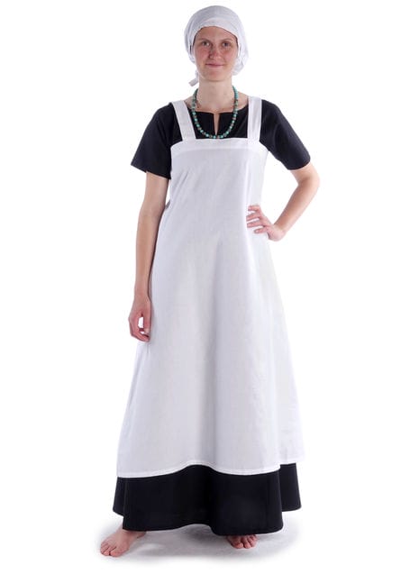 Mittelalter Unterkleid Saelde in Weiß Frontansicht